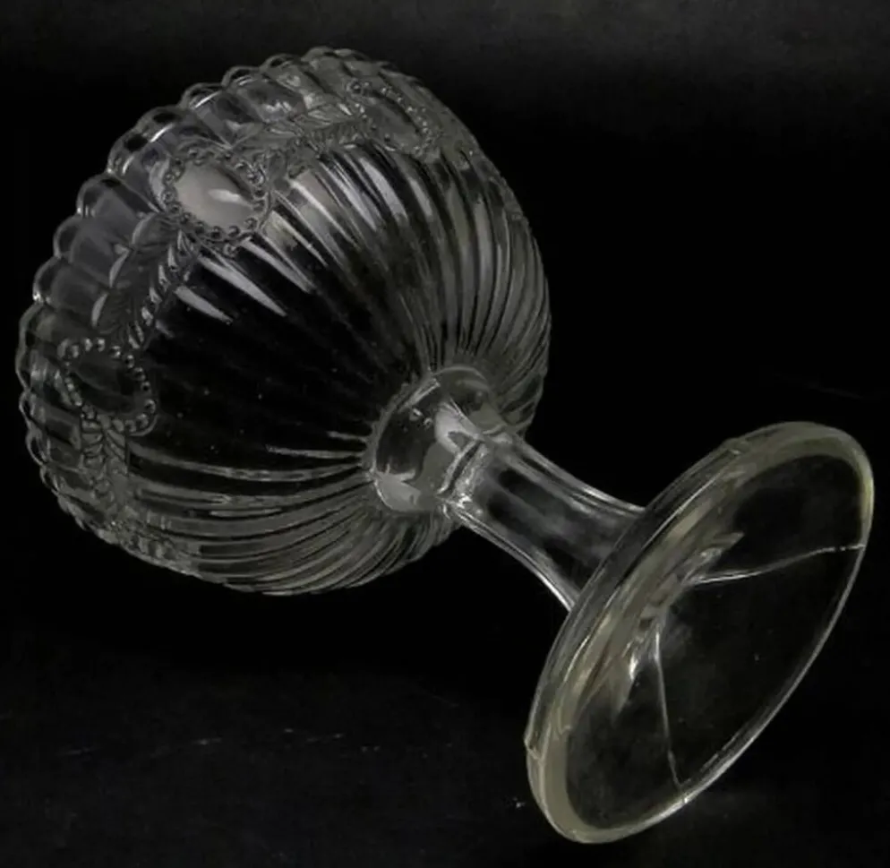 Sucrier en verre pressé en forme de panier, Ząbkowice, Pologne, années 1970