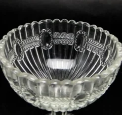 Sucrier en verre pressé en forme de panier, Ząbkowice, Pologne, années 1970