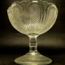 Sucrier en verre pressé, Ząbkowice, Pologne, années 1970