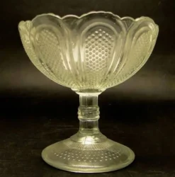 Sucrier en verre pressé, Ząbkowice, Pologne, années 1970