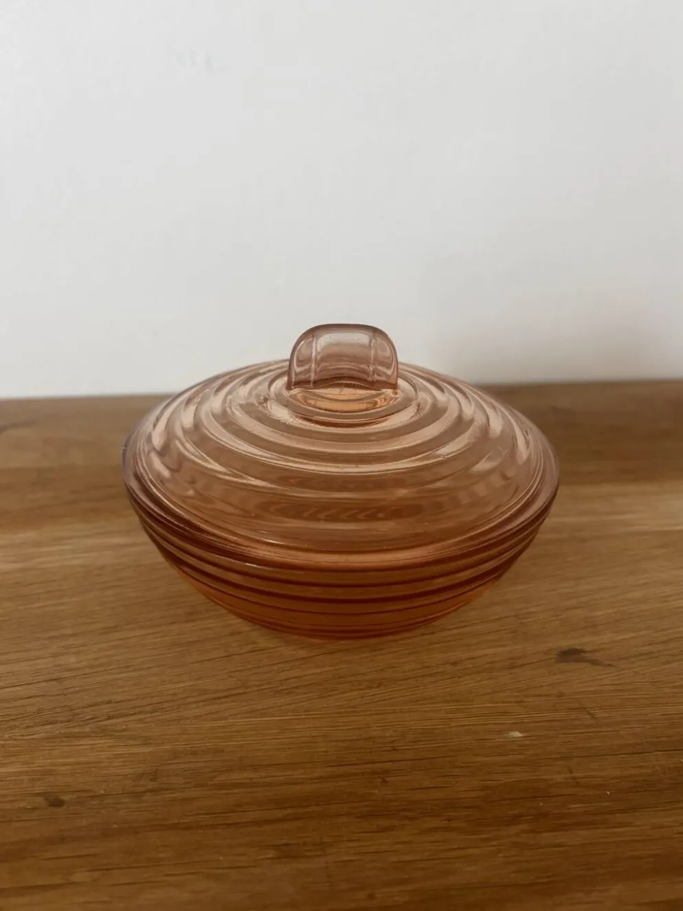 Sucrier en verre rose