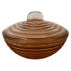 Sucrier en verre rose