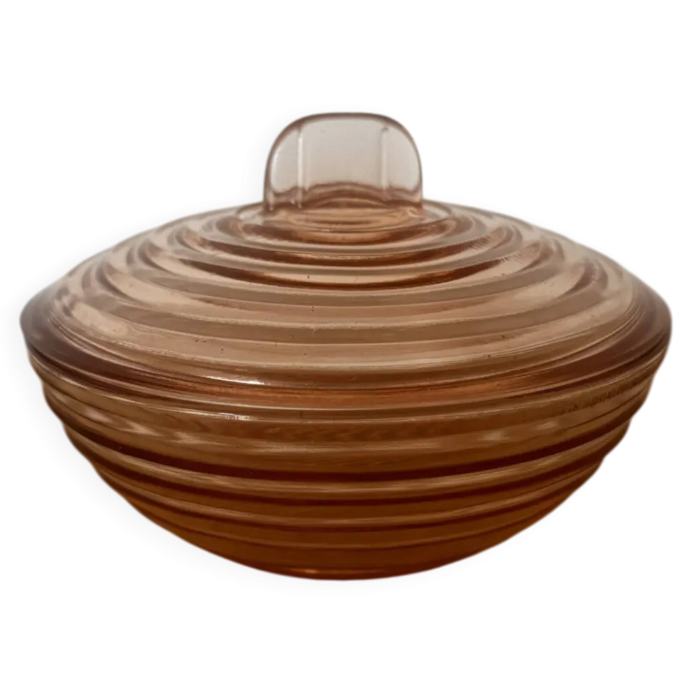 Sucrier en verre rose