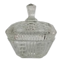 Sucrier en verre taillé