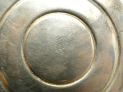 Sucrier moderne du milieu du siècle, en verre, en laiton argenté, Pologne, années 1960.