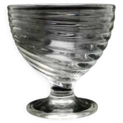 Sucrier moderniste, en verre transparent, Ząbkowice, Pologne, années 1970
