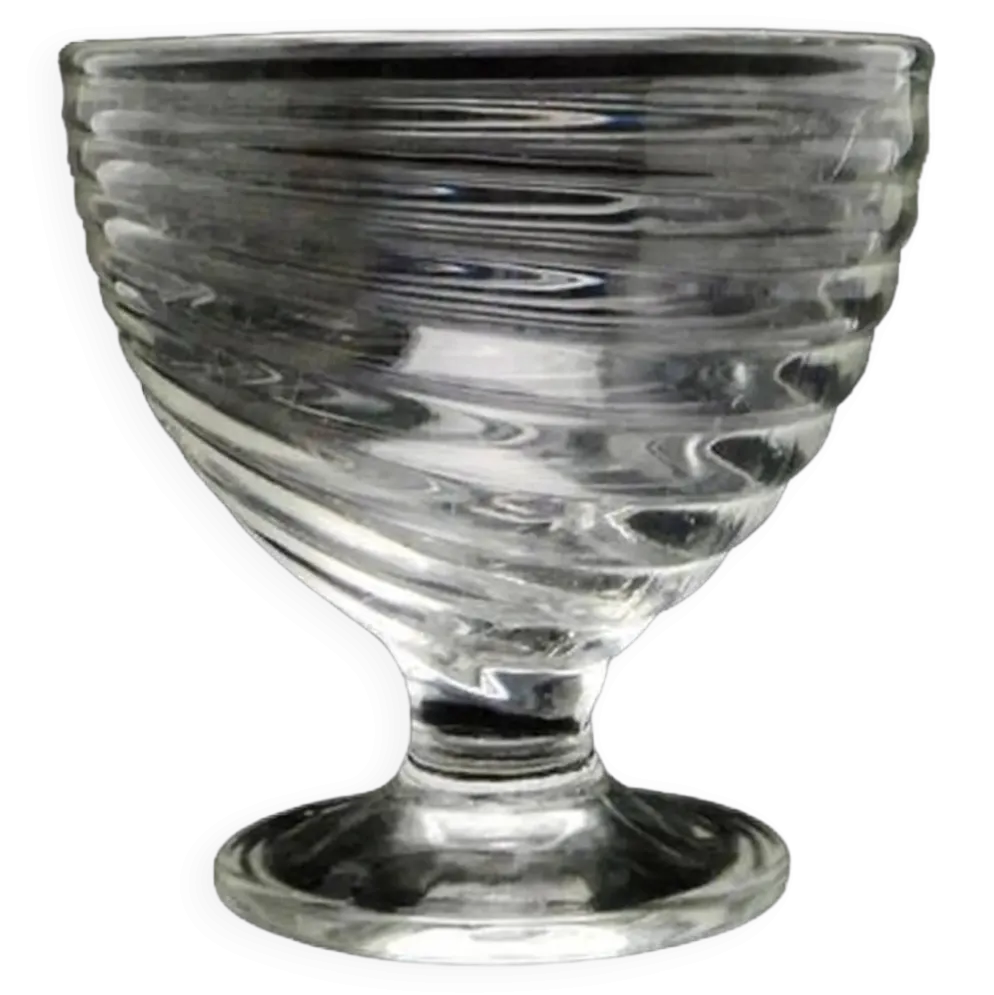 Sucrier moderniste, en verre transparent, Ząbkowice, Pologne, années 1970