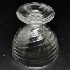 Sucrier moderniste, en verre transparent, Ząbkowice, Pologne, années 1970