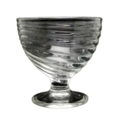 Sucrier moderniste, en verre transparent, Ząbkowice, Pologne, années 1970