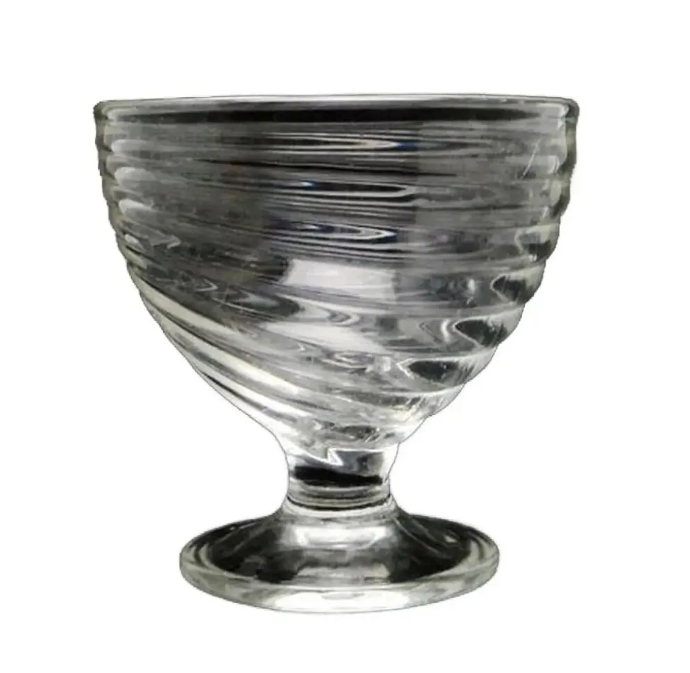 Sucrier moderniste, en verre transparent, Ząbkowice, Pologne, années 1970