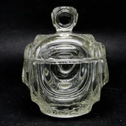 Sucrier, nouveau look postmoderne, verre, Pologne, années 1970