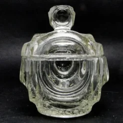 Sucrier, nouveau look postmoderne, verre, Pologne, années 1970
