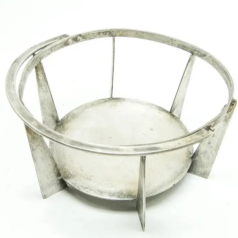 Sucrier postmoderniste, en verre, en laiton argenté, Pologne, années 1970