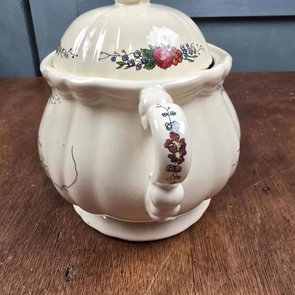 Sucrier Sarreguemines Obernai Henri Loux – Décor au coq
