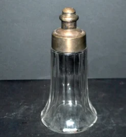 Sucrier saupoudreuse La Parfaite SGDG en verre et métal argenté art déco