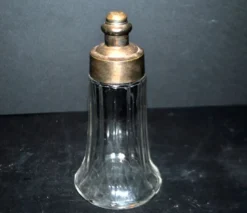 Sucrier saupoudreuse La Parfaite SGDG en verre et métal argenté art déco