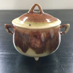 Sucrier tripode flammé