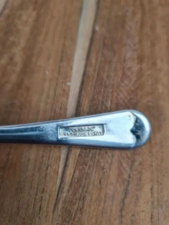 Sucrier vintage cobalt & métal chromé – forme poire