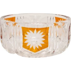 Sucrier vintage du milieu du siècle en cristal jaune, Italie, années 1960