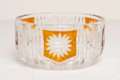 Sucrier vintage du milieu du siècle en cristal jaune, Italie, années 1960