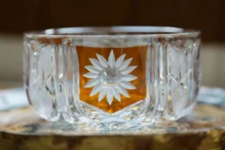 Sucrier vintage du milieu du siècle en cristal jaune, Italie, années 1960