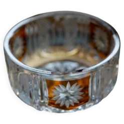 Sucrier vintage du milieu du siècle en cristal jaune, Italie, années 1960
