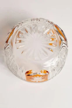 Sucrier vintage du milieu du siècle en cristal jaune, Italie, années 1960