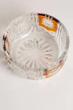 Sucrier vintage du milieu du siècle en cristal jaune, Italie, années 1960