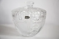 Sucrier Vintage en Cristal Transparent, Italie, Années 1960
