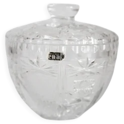 Sucrier Vintage en Cristal Transparent, Italie, Années 1960