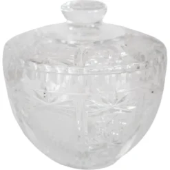 Sucrier Vintage en Cristal Transparent, Italie, Années 1960