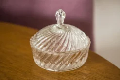Sucrier Vintage en Cristal Transparent, Italie, années 1960