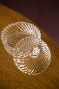 Sucrier Vintage en Cristal Transparent, Italie, années 1960