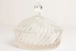 Sucrier Vintage en Cristal Transparent, Italie, années 1960