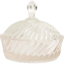 Sucrier Vintage en Cristal Transparent, Italie, années 1960