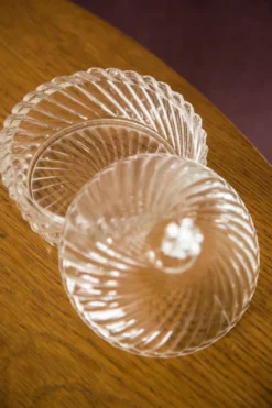 Sucrier Vintage en Cristal Transparent, Italie, années 1960