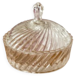 Sucrier Vintage en Cristal Transparent, Italie, années 1960