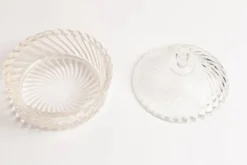 Sucrier Vintage en Cristal Transparent, Italie, années 1960