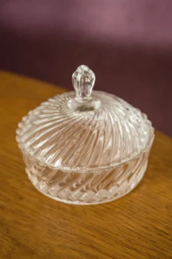 Sucrier Vintage en Cristal Transparent, Italie, années 1960