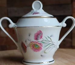 Sucrier vintage en porcelaine fine - M&S Fabriqué en Berry Pâte de Limoges