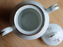 Sucrier vintage en porcelaine fine - M&S Fabriqué en Berry Pâte de Limoges