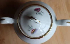 Sucrier vintage en porcelaine fine - M&S Fabriqué en Berry Pâte de Limoges