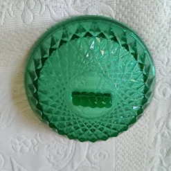Sucrier vintage en verre vert émeraude, Arcoroc France