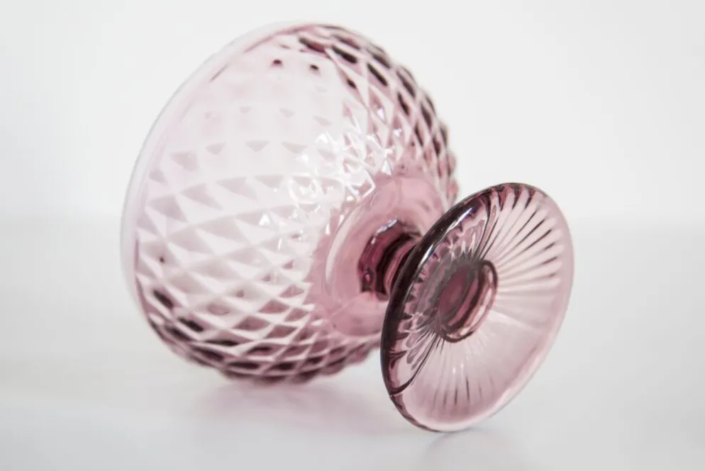 Sucrier vintage en verre violet du milieu du siècle, Italie, 1960s