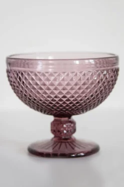 Sucrier vintage en verre violet du milieu du siècle, Italie, années 1960