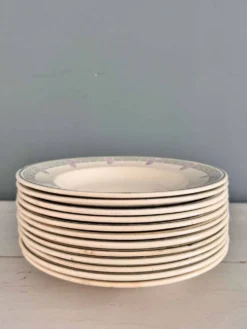 Suite de 12 assiettes creuses 1900 « Janina » Longwy