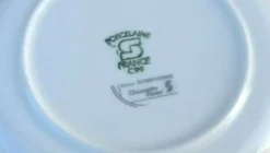 Suite de 6 assiettes à fromage, dessert Porcelaine décor Symphonie