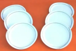 Suite de 6 assiettes à fromage, dessert Porcelaine décor Symphonie