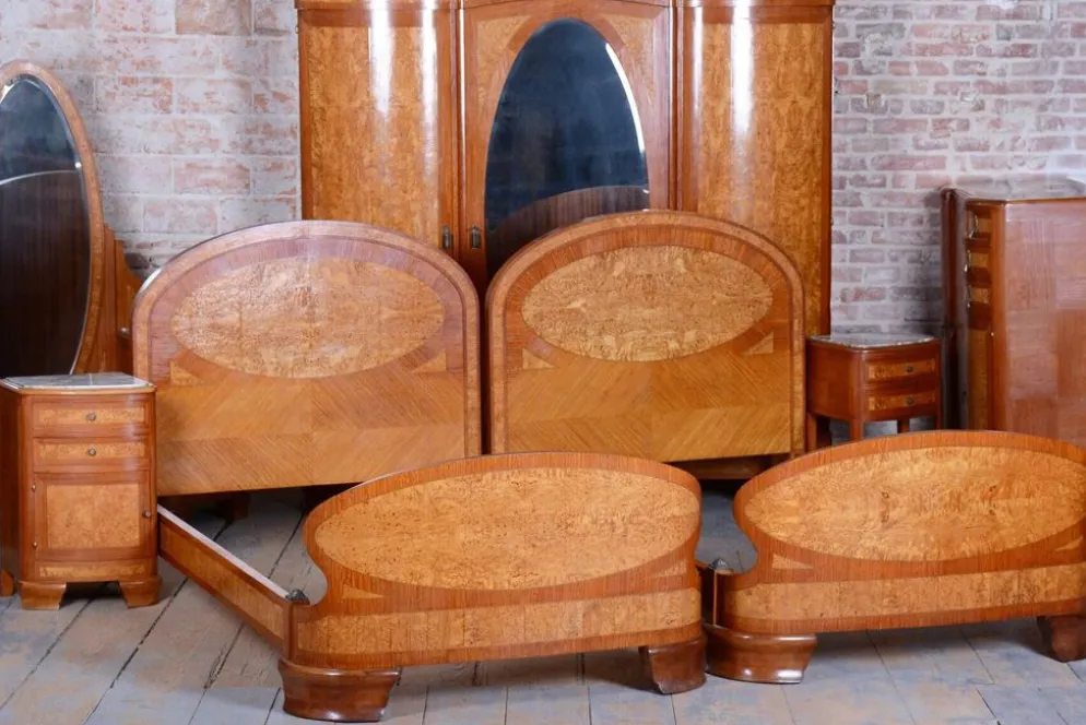 Suite de chambre Art Déco de Louis Majorelle, France, années 1930, ensemble de 8.