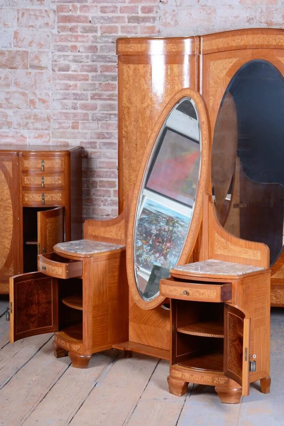 Suite de chambre Art Déco de Louis Majorelle, France, années 1930, ensemble de 8.
